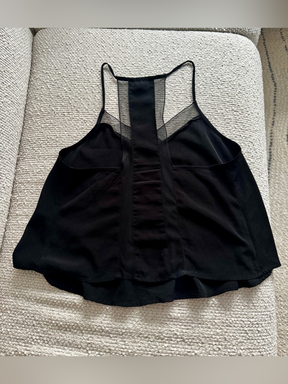 Free People Black Camisole with Mesh Trim